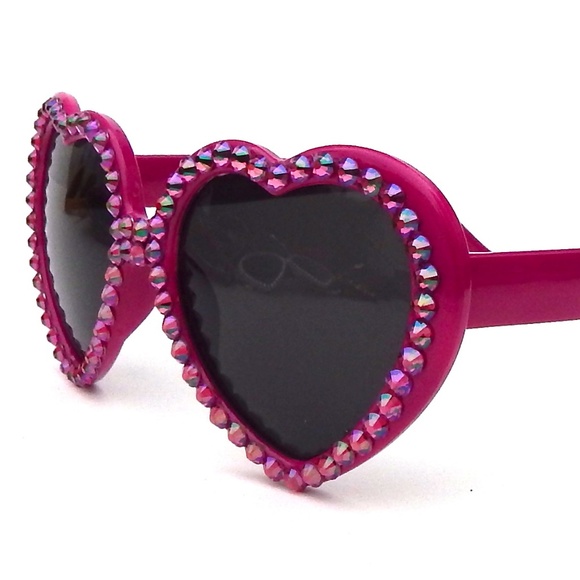 RASPBERRY QUEEN RHINESTONE HEART LOLITA GLASSES